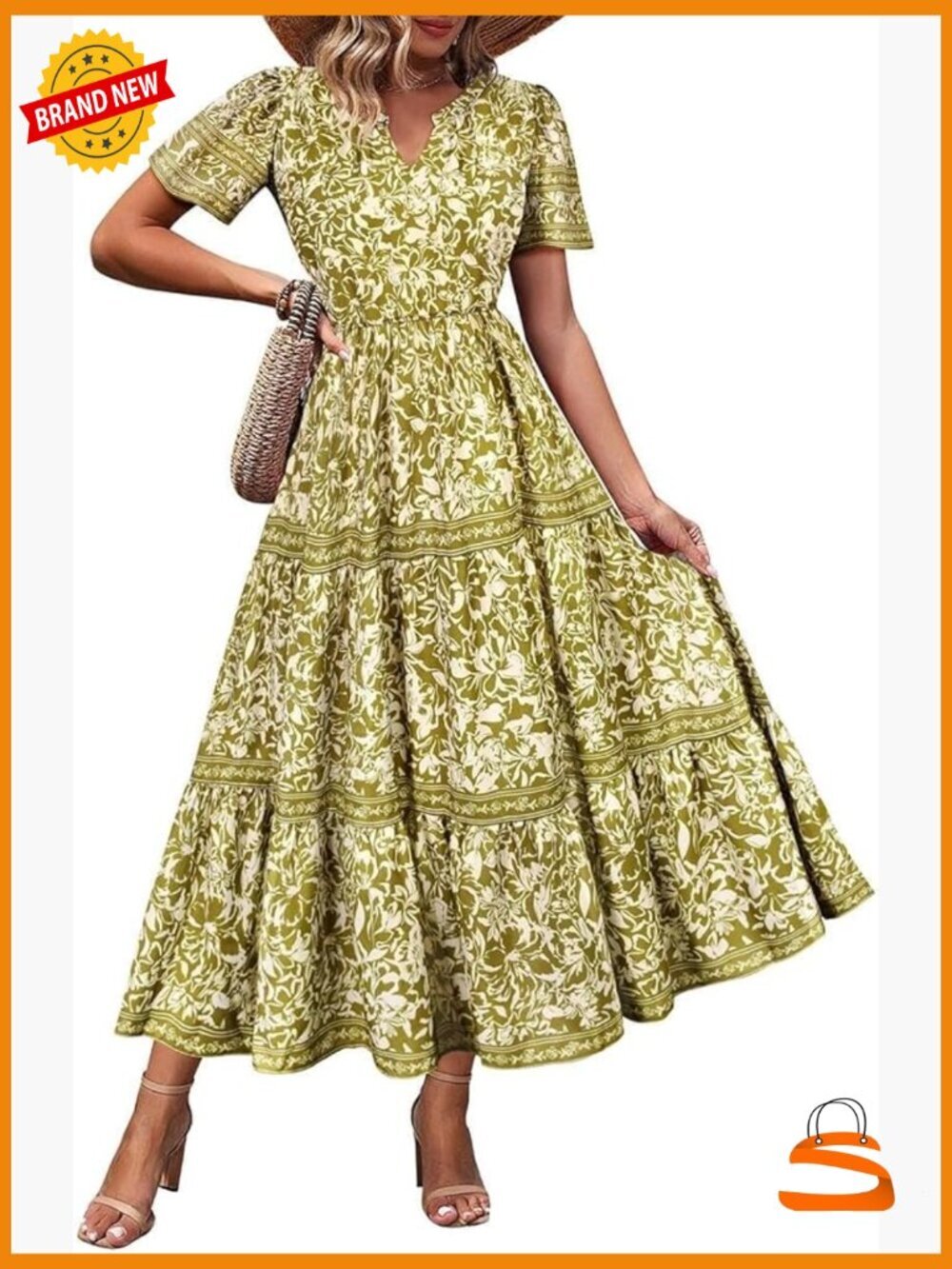Plus Size V-Neck Short Sleeve Maxi Dress with Pockets